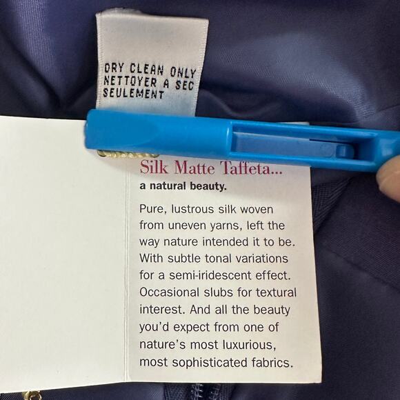 Vintage NWT Talbots 100 Silk Taffeta Skirt Blouse Set Size 12 Dark Lilac Purple - Picture 8 of 12
